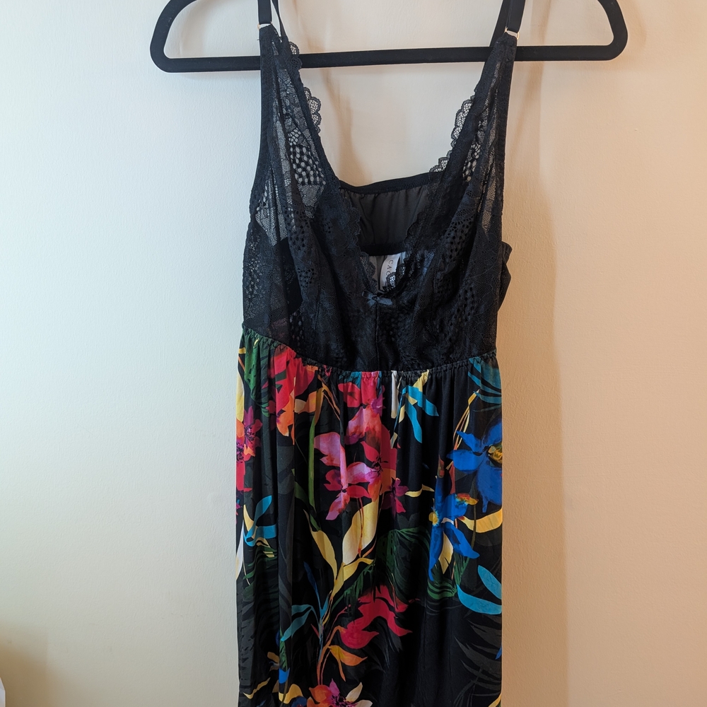 EUC! 🌺Cacique Tropical Floral Kimono and Teddy Set Size 14/16 - Picture 7 of 10